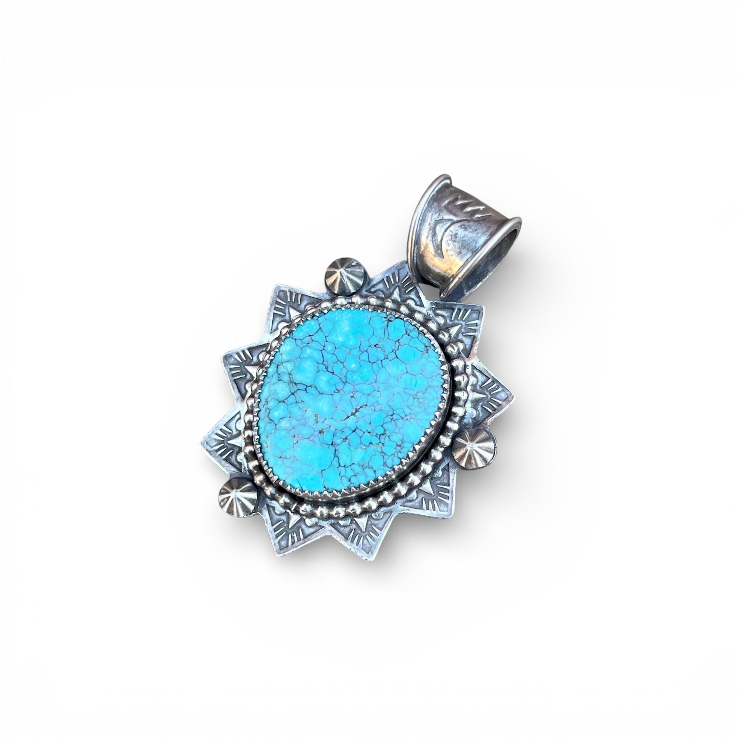 Blue Moon Turquoise from Nevada Silver Pendant