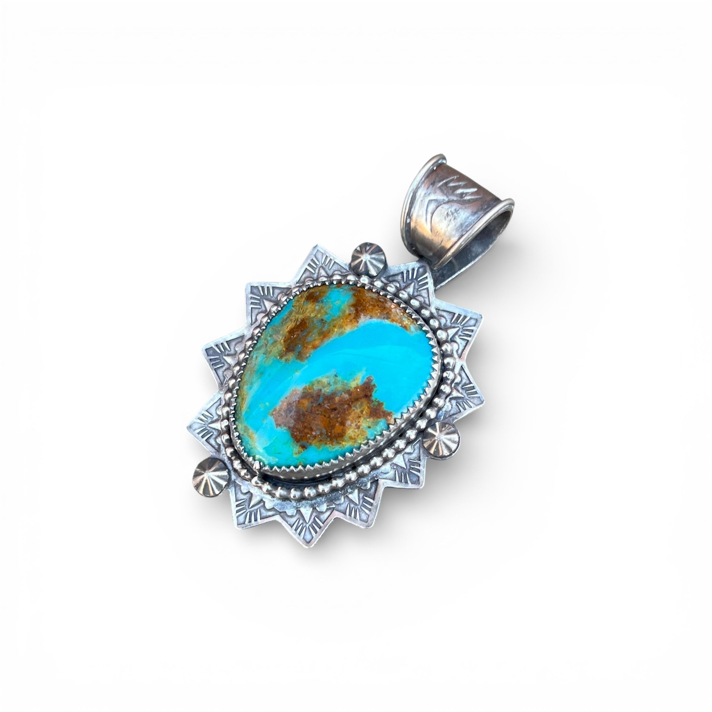 Turquoise Mountain Turquoise Silver Pendant