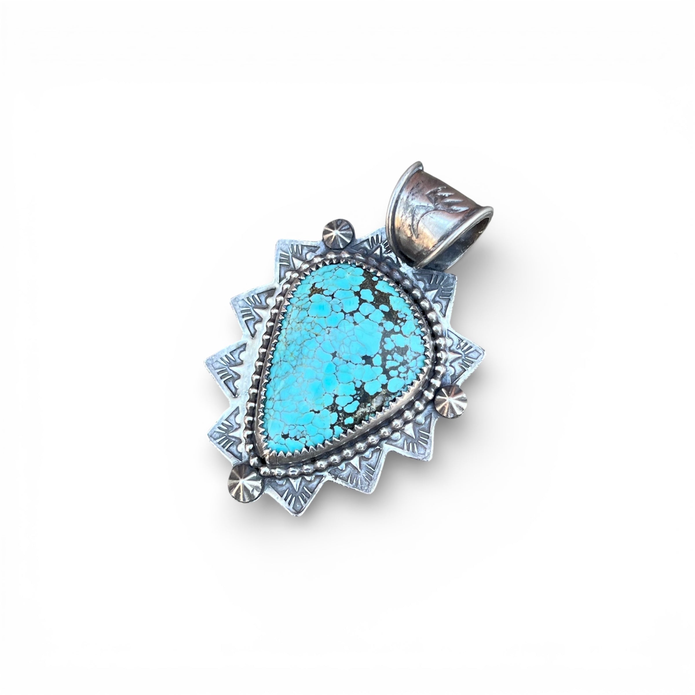 Blue Moon Turquoise from Nevada Silver Pendant