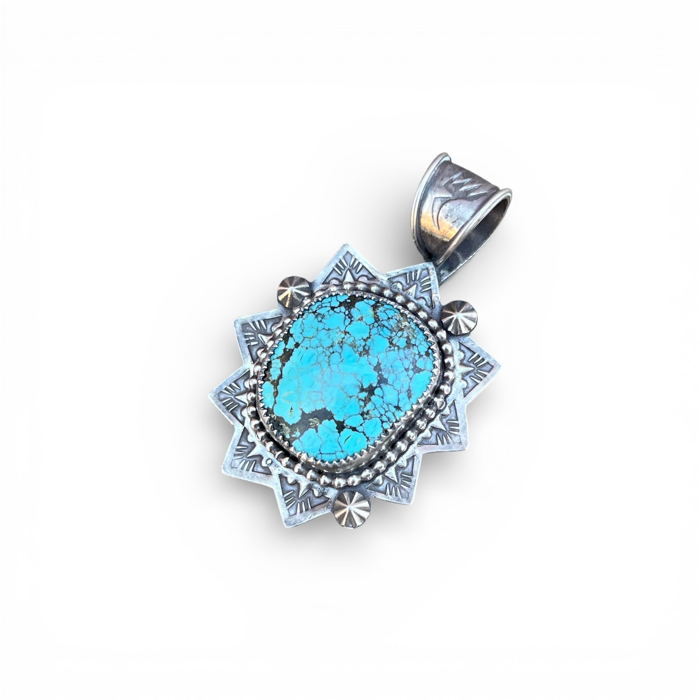 Blue Moon Turquoise from Nevada Silver Pendant
