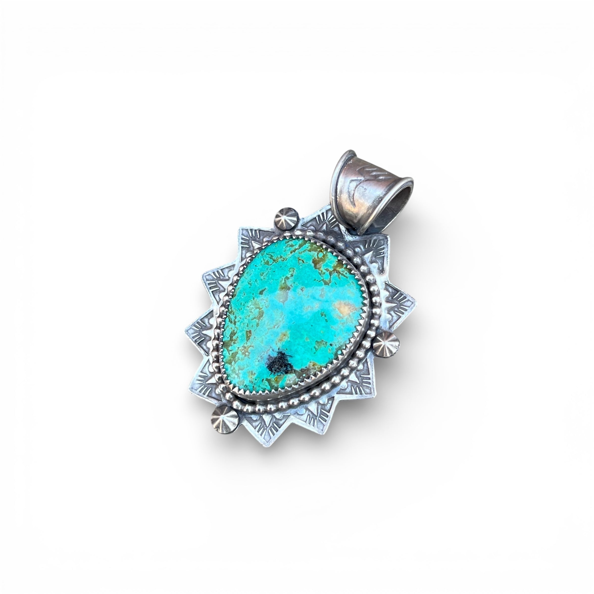 Turquoise Mountain Turquoise Silver Pendant