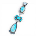 Kingman Turquoise in Kaolin Triple Drop Silver Pendant