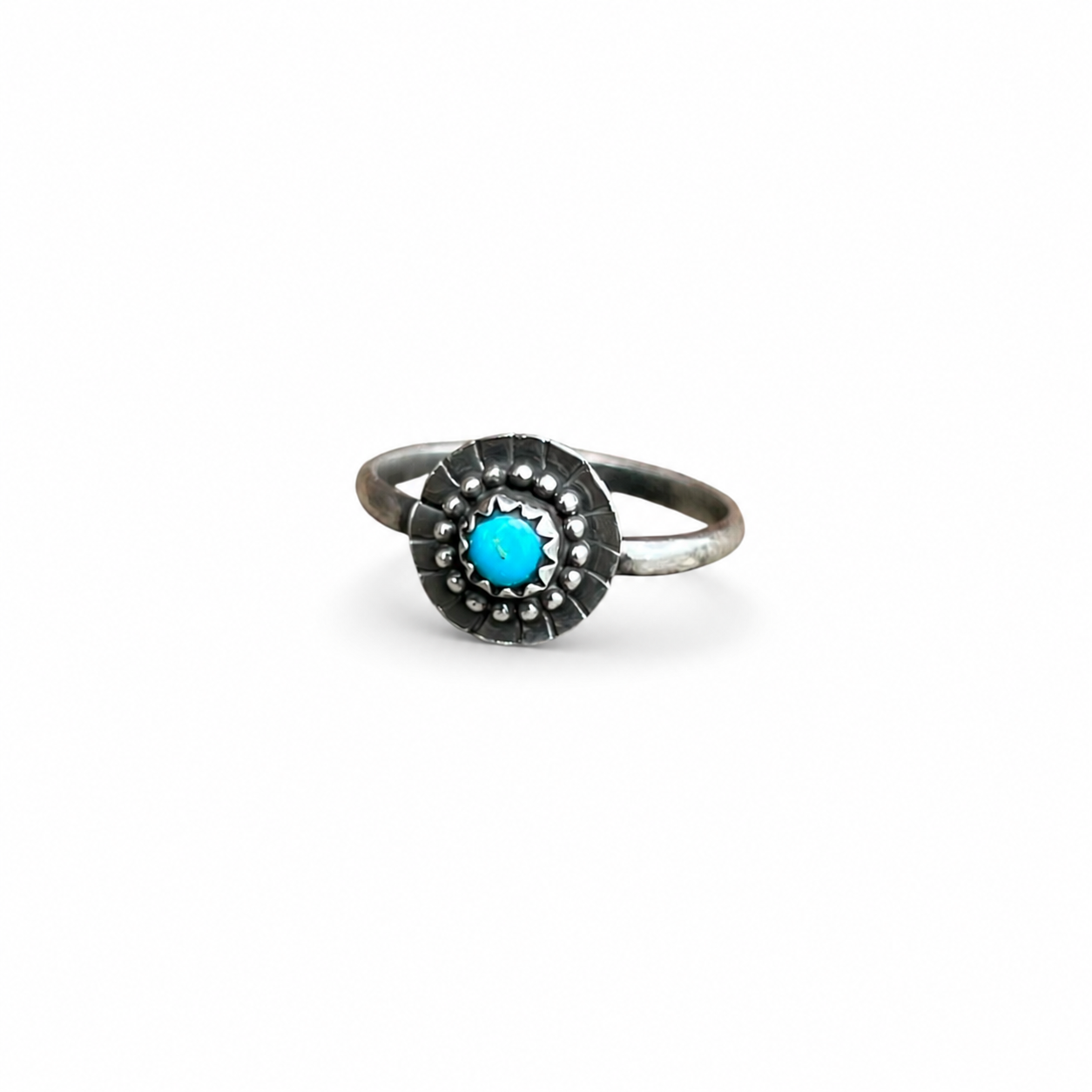 Kingman Turquoise Ring in Sterling Silver Size 8