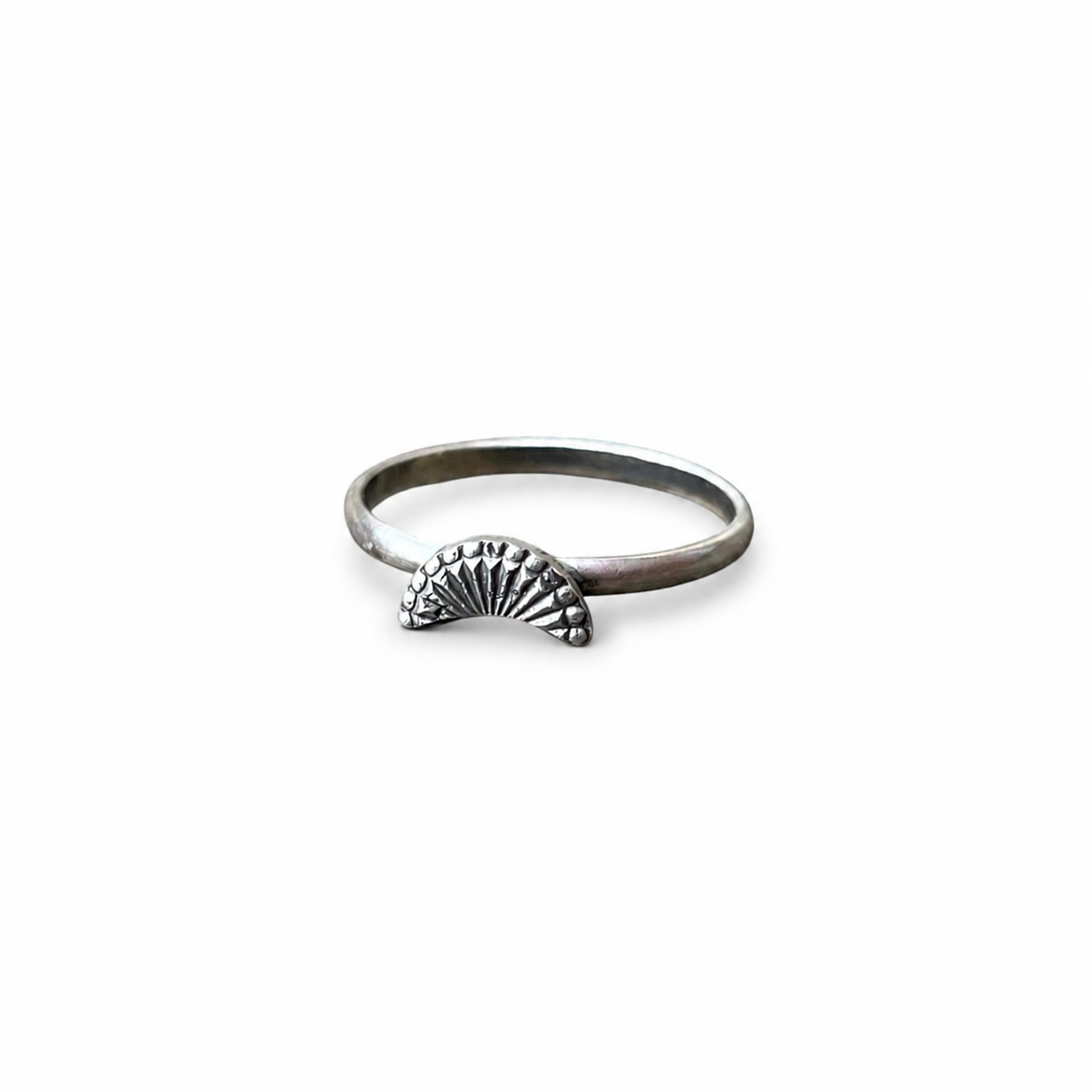 Crescent Stack Ring in Sterling Silver Size 7