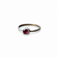 Garnet Stack Ring in Sterling Silver Size 8