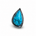Desert Blue Inspiration Mine Gem Silica/Chrysocolla in Silver Pendant