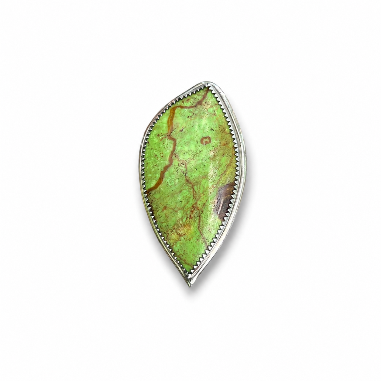 Porcelain Gaspeite in Silver Pendant