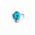 Kingman Turquoise Stack Ring in Sterling Silver Size 7