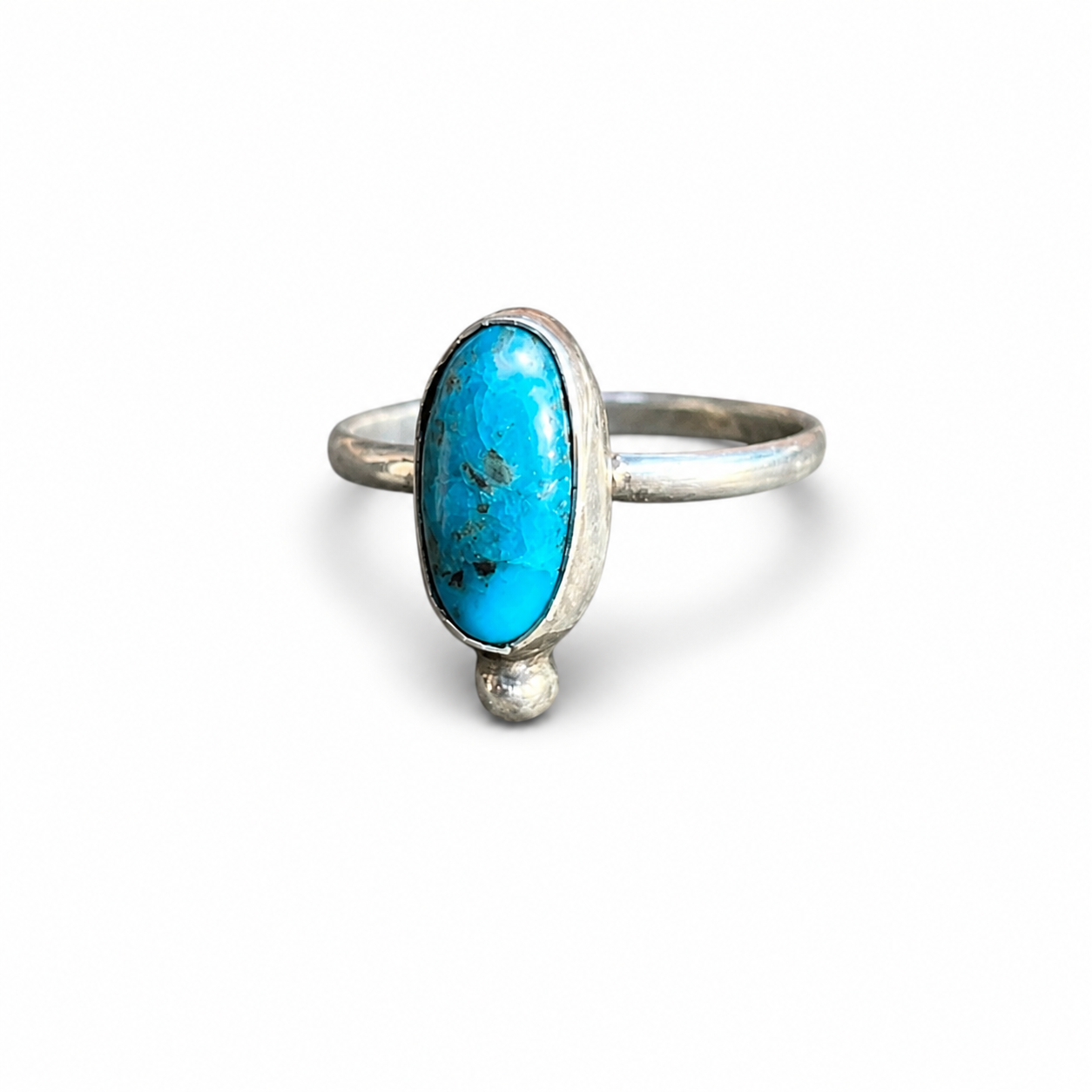 Kingman Turquoise Stack Ring in Sterling Silver Size 7 1/2