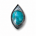 Hubei Turquoise in Silver Pendant
