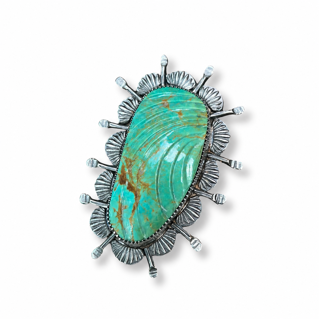 Desert Current Kingman Turquoise in Silver Pendant