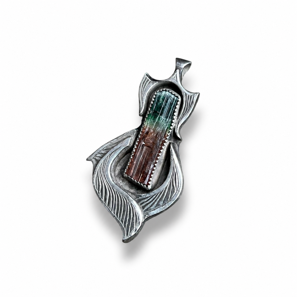 Morro Redondo Tourmaline in Silver Pendant