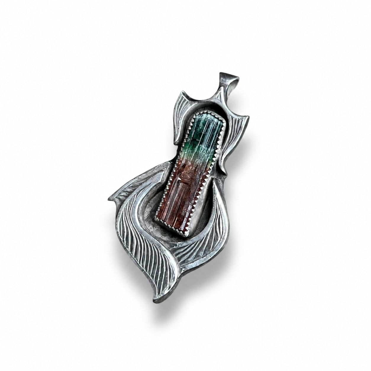 Morro Redondo Tourmaline in Silver Pendant