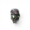 Star Sapphire and Tahitian Pearl Ring in Sterling Silver Size 11