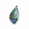 Hubei Turquoise in Silver Pendant