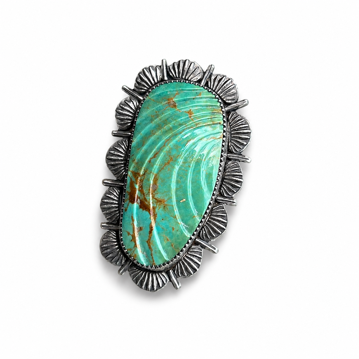 Desert Current Kingman Turquoise in Silver Pendant