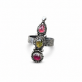 Brazilian Tourmaline Ring Sterling Silver Size 8