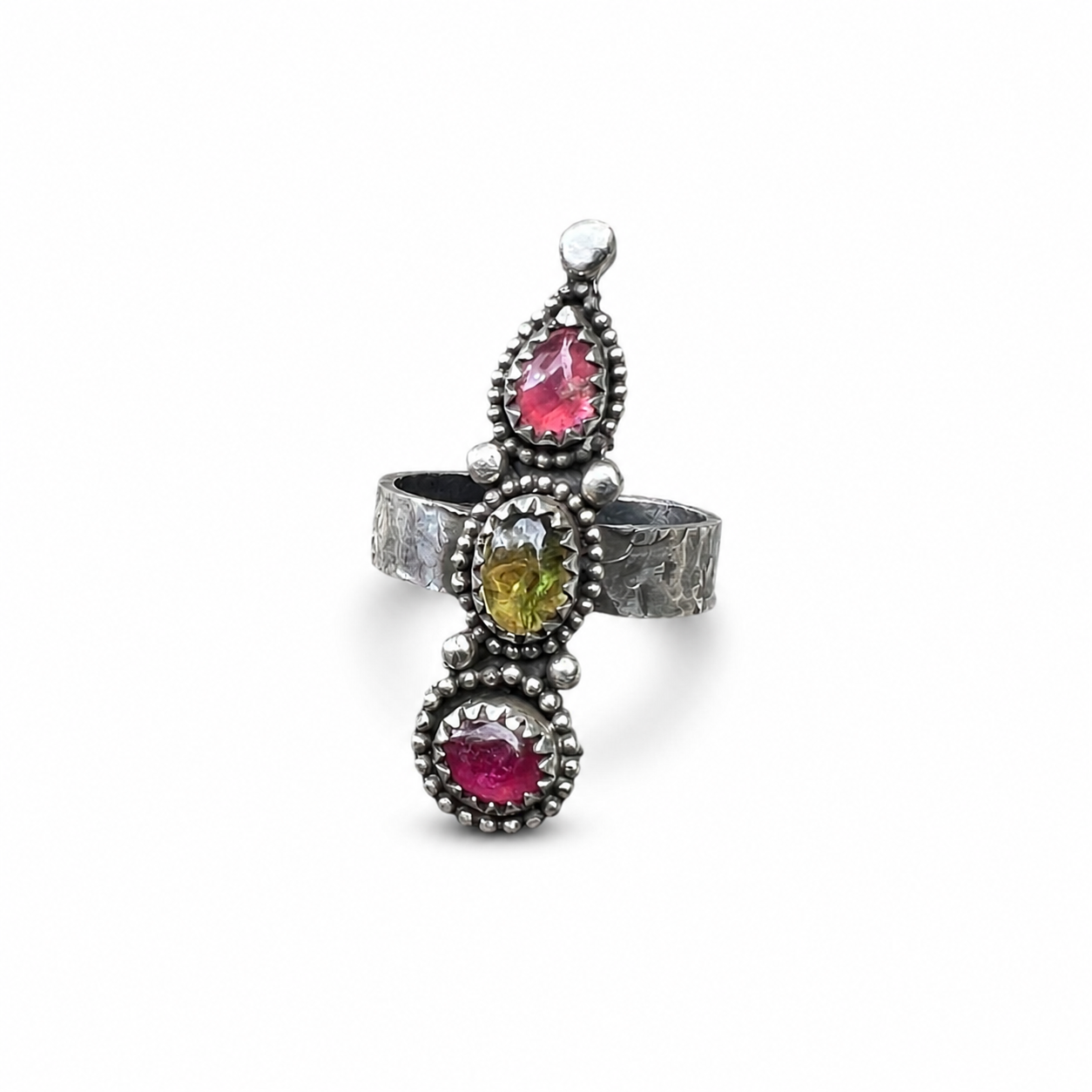 Brazilian Tourmaline Ring Sterling Silver Size 8