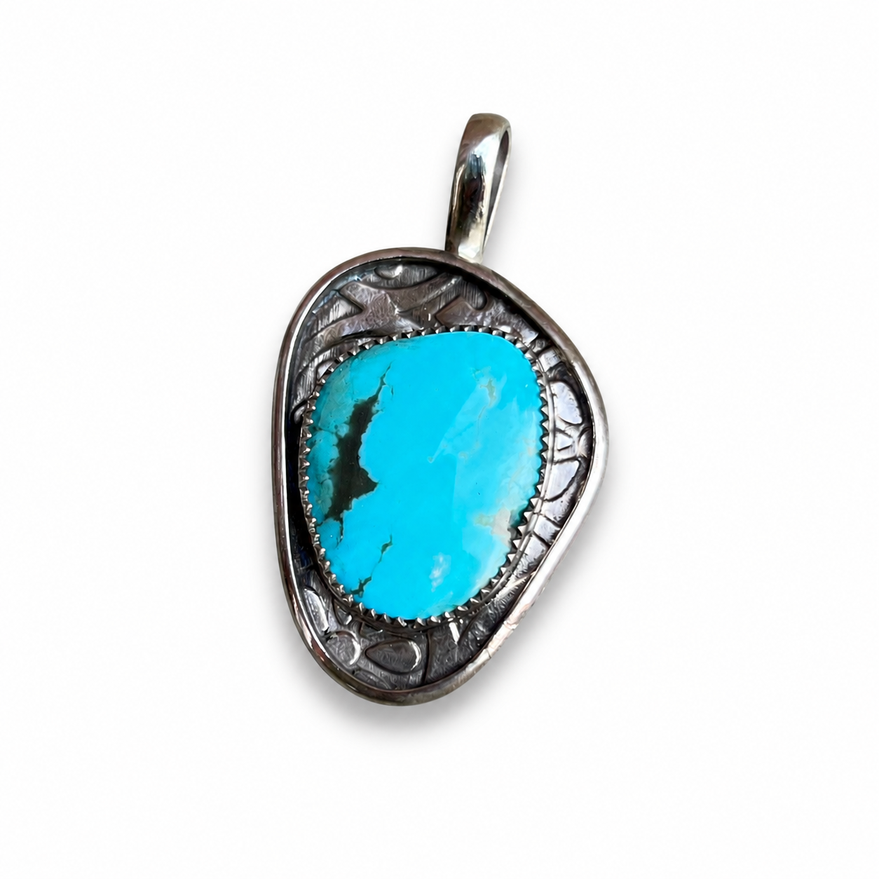 Kingman Turquoise in Silver Pendant