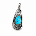 Kingman Turquoise in Silver Pendant