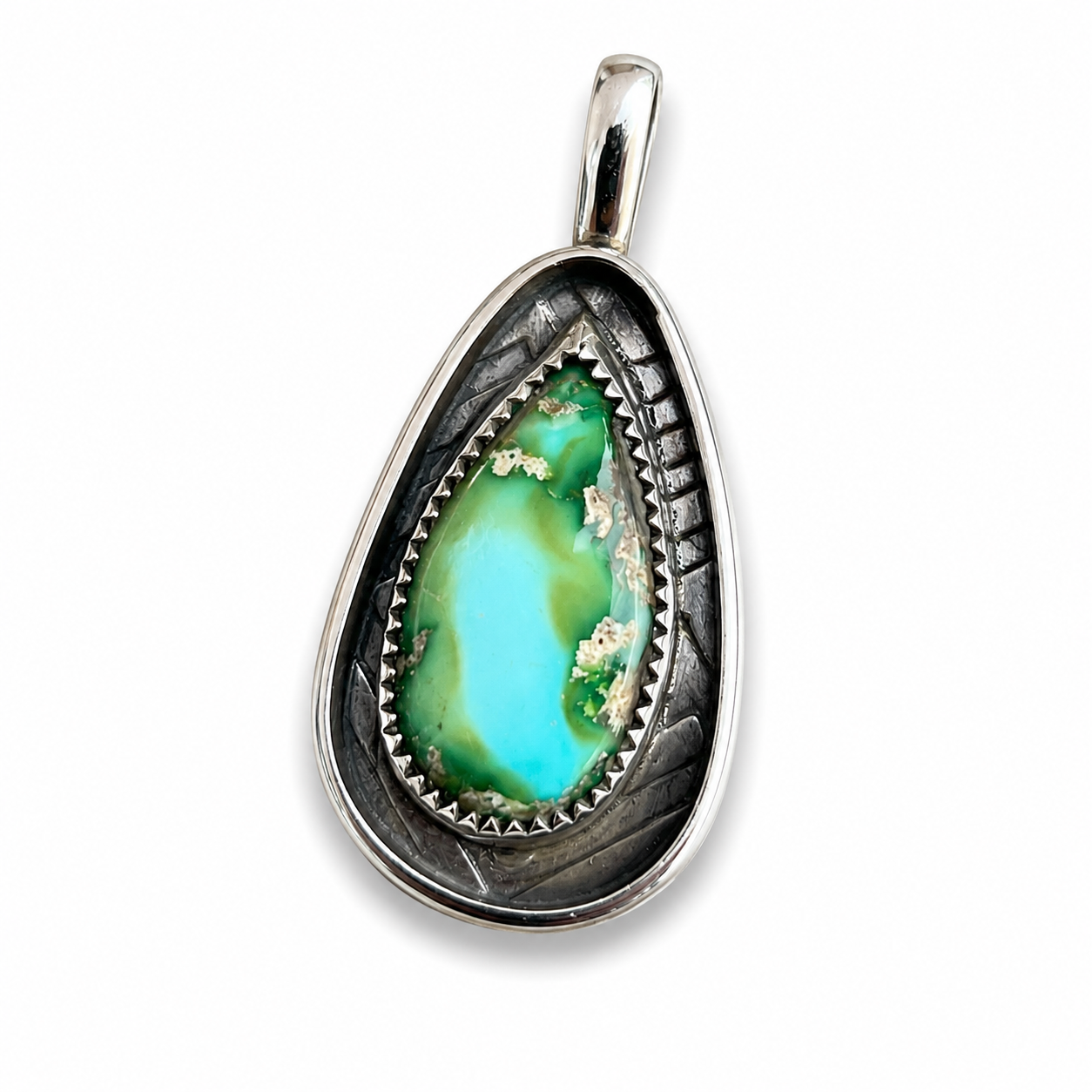 Sonoran Gold Turquoise in Silver Pendant