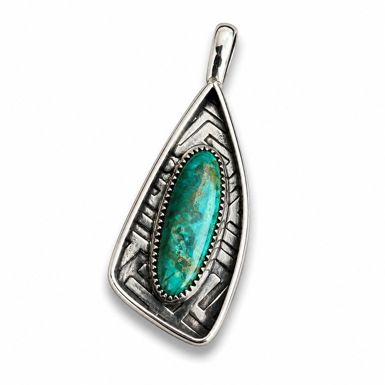 Royston Turquoise in Silver Pendant