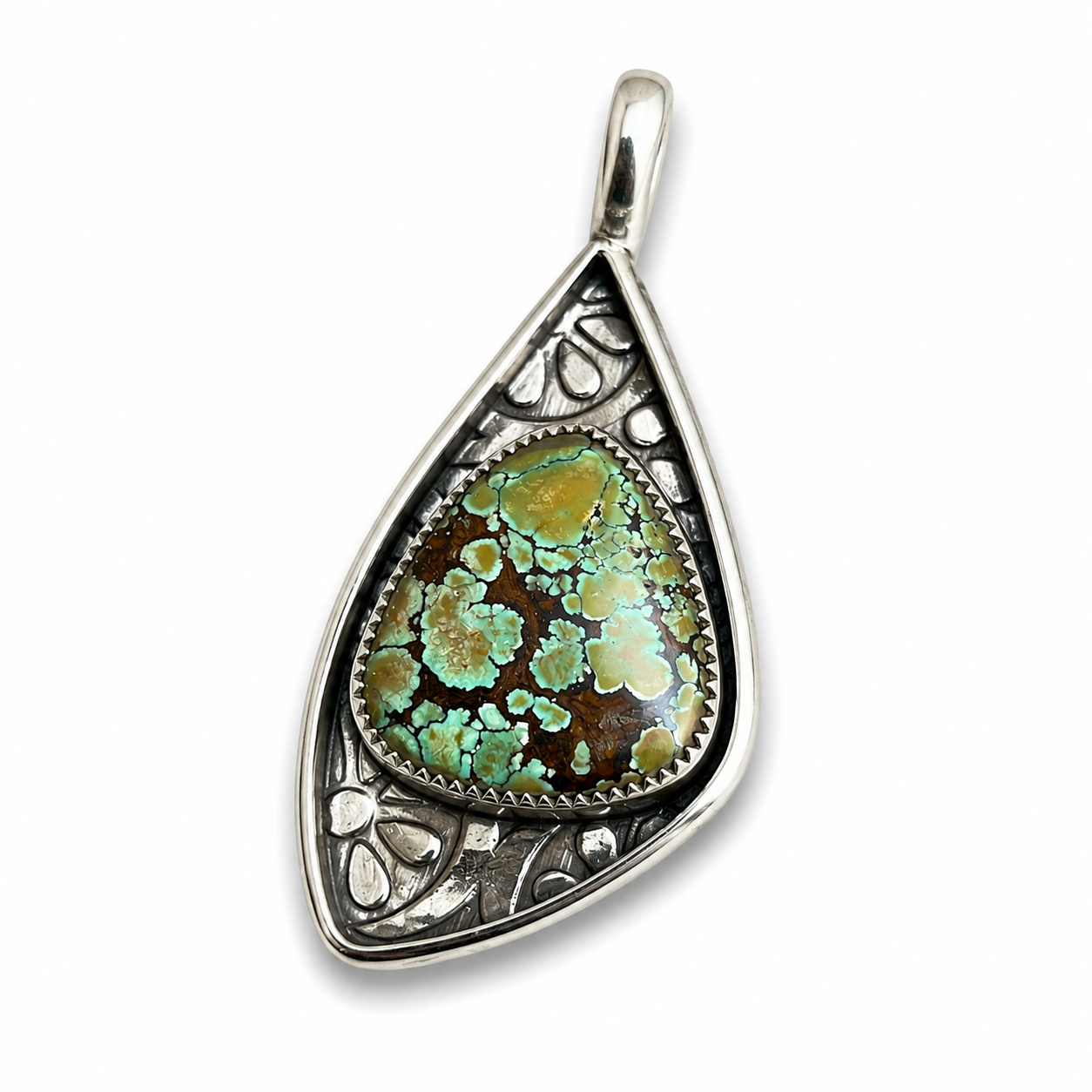 Hubei Turquoise in Silver Pendant