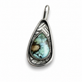 Hubei Turquoise in Silver Pendant