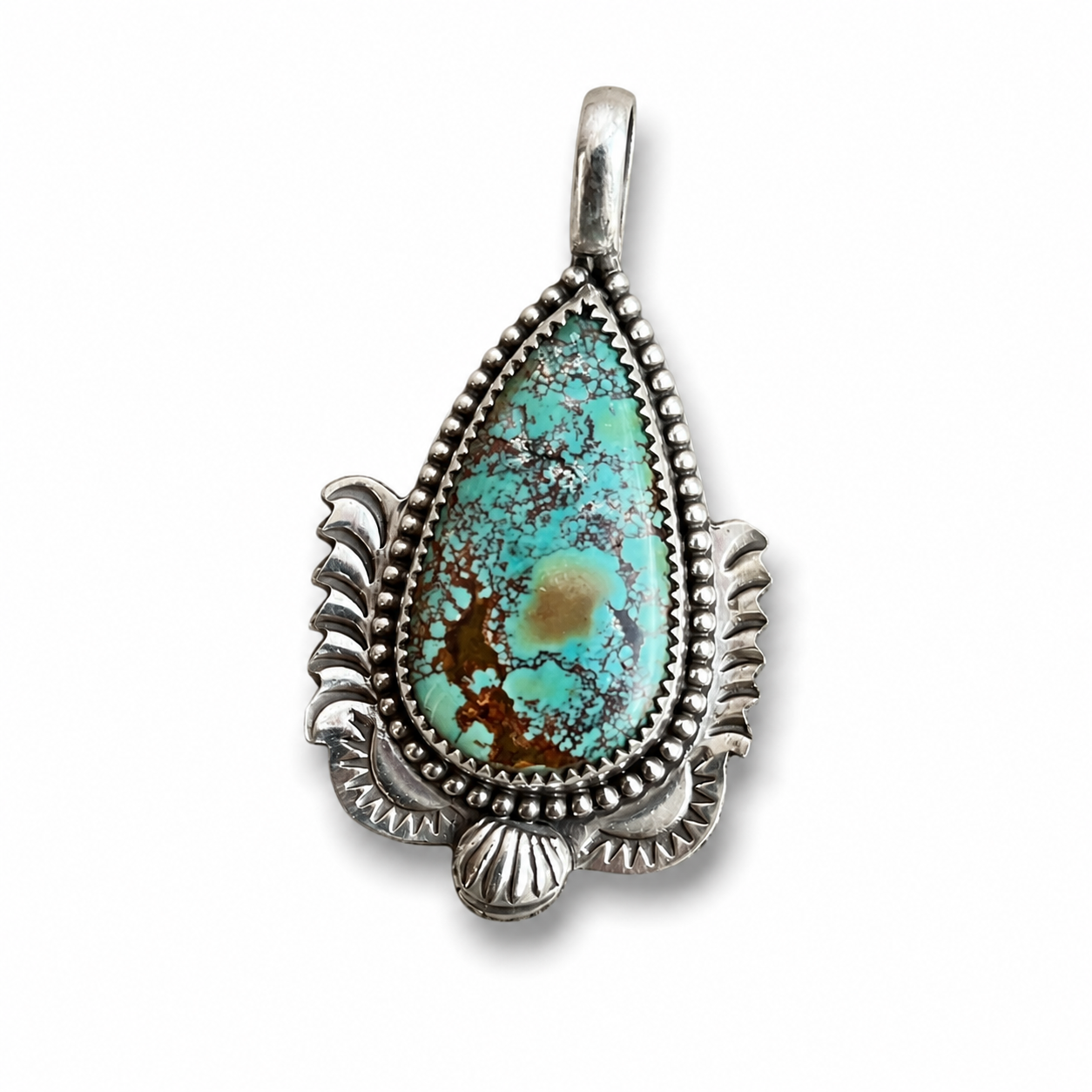 Hubei Turquoise in Silver Pendant