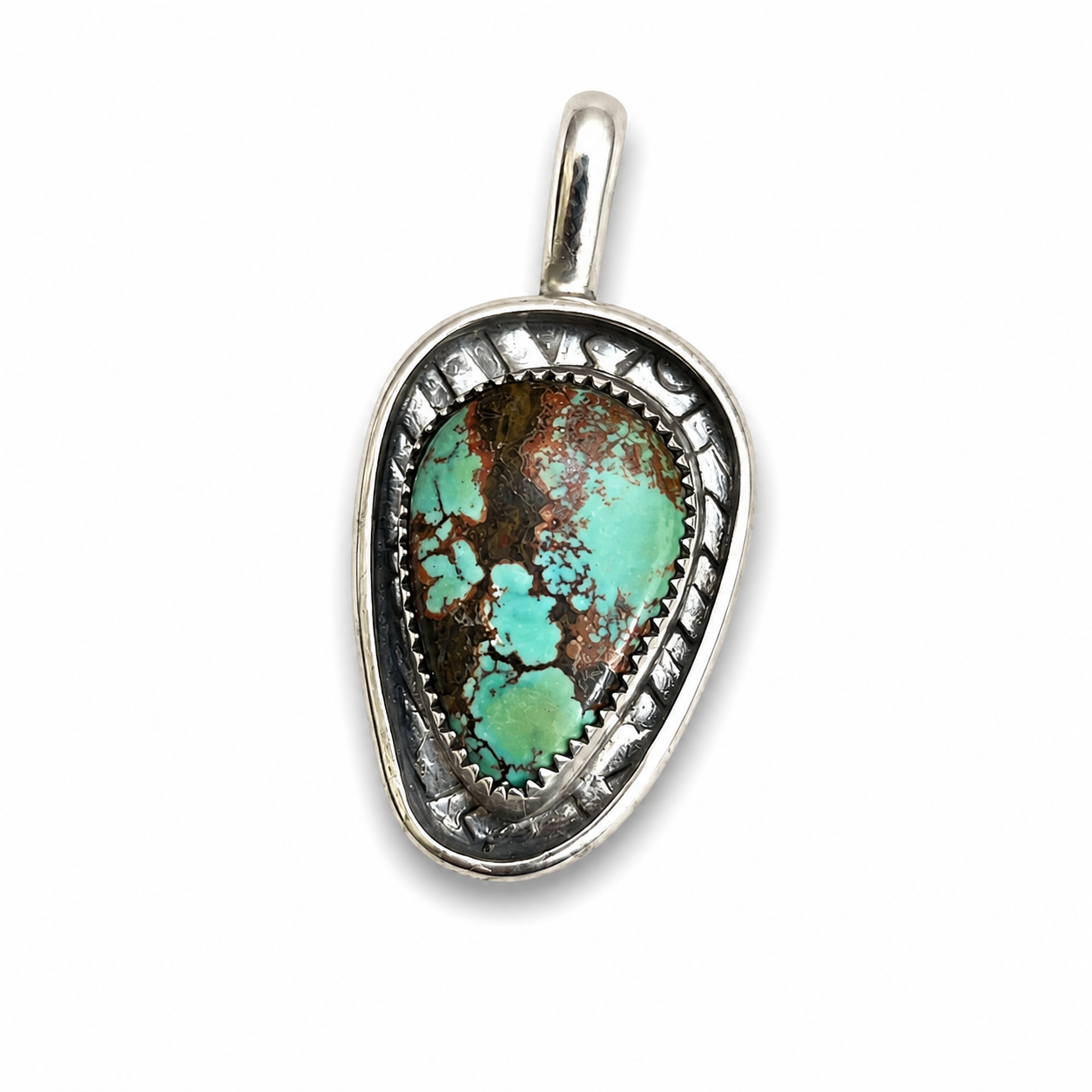Hubei Turquoise in Silver Pendant