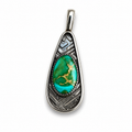 Sonoran Gold Turquoise in Silver Pendant
