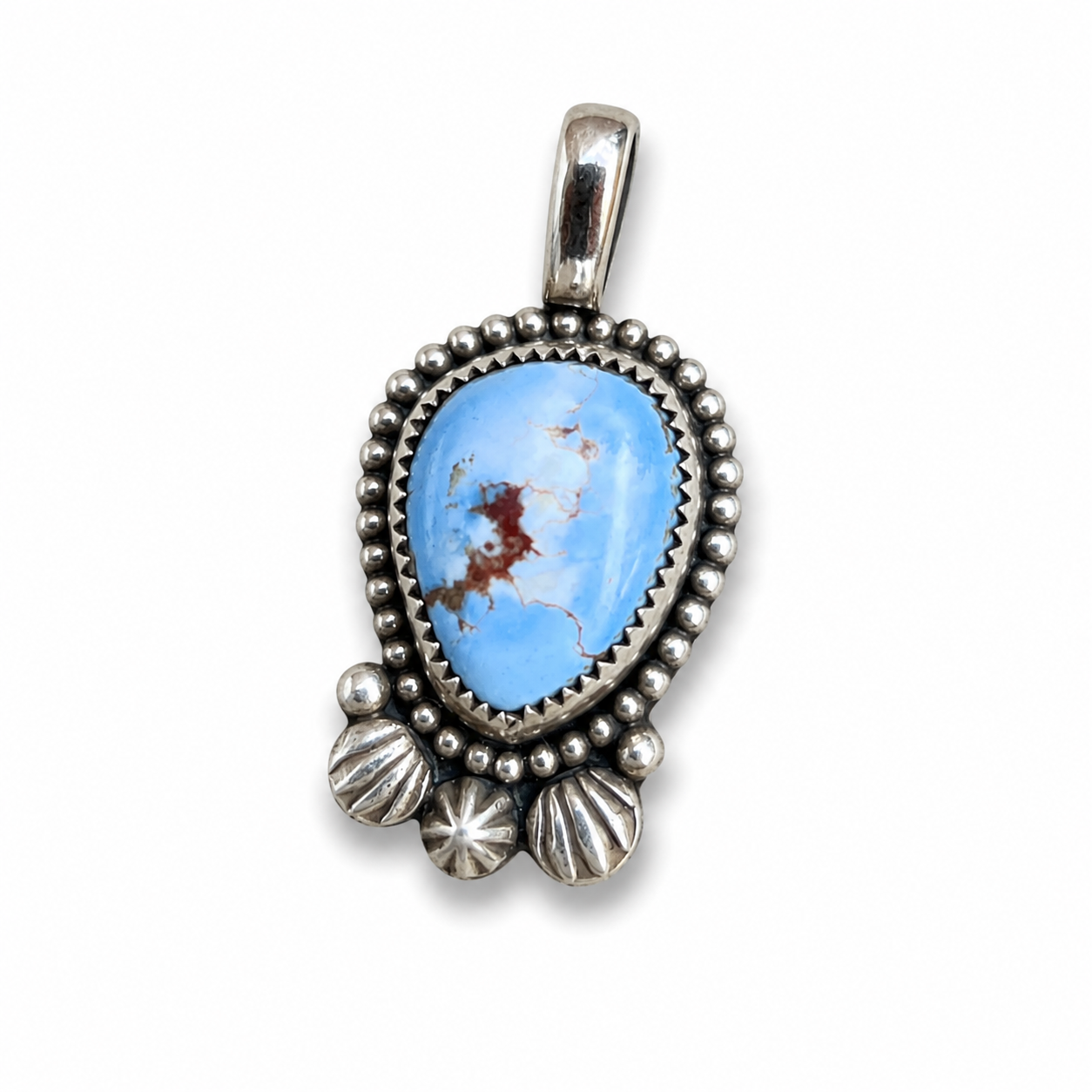 Golden Hills Turquoise in Silver Pendant