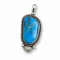 Kingman (Ithaca Peak/Blue Basin) Turquoise in Silver Pendant
