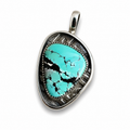 Hubei Turquoise in Silver Pendant