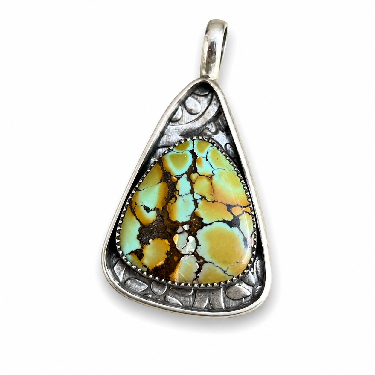 Hubei Turquoise in Silver Pendant