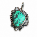 Emerald Rose Variscite in Silver Pendant