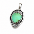 Kingman Hardy Pit Turquoise in Silver Pendant