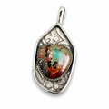 Hubei Turquoise in Silver Pendant