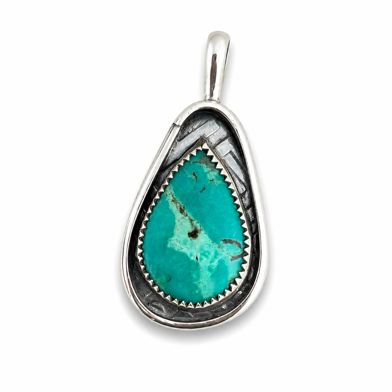 Royston Turquoise in Silver Pendant