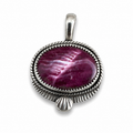Purple Spiny Oyster Shell in Silver Pendant