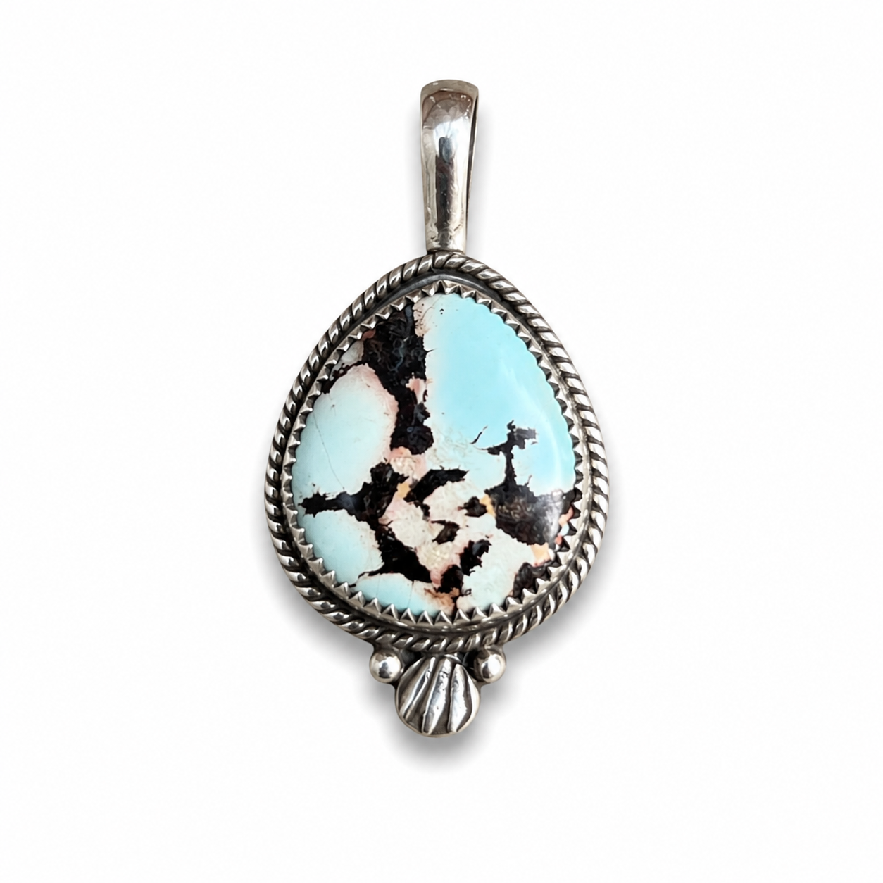 Hubei Turquoise in Silver Pendant