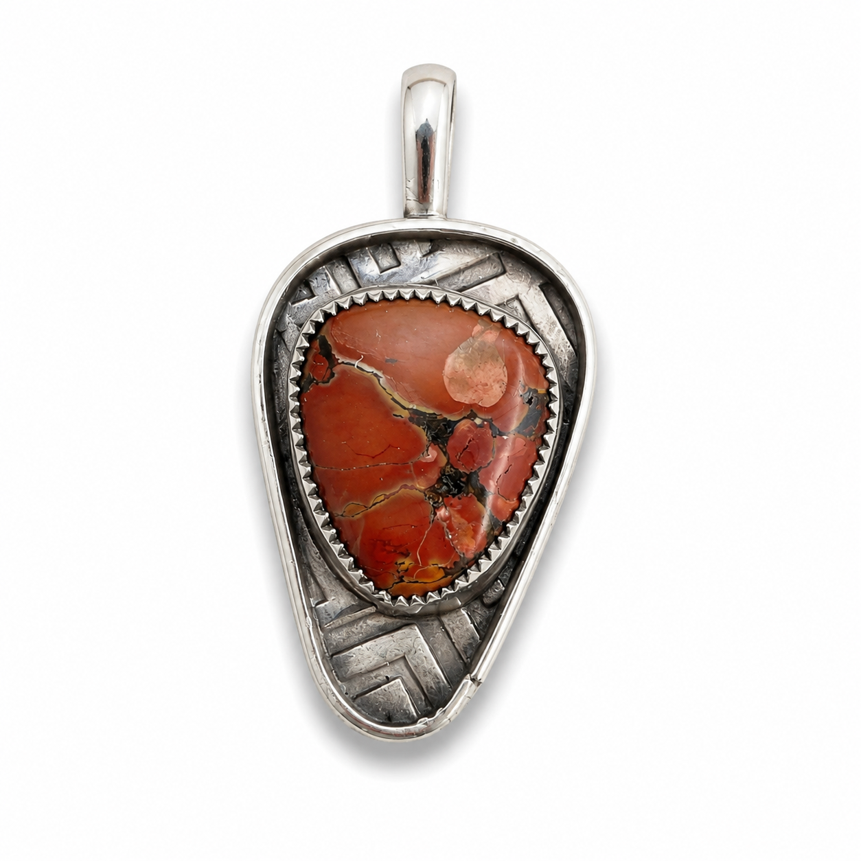 Hubei Turquoise in Silver Pendant