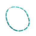Turquoise and Opal Beaded Necklace with Sterling Silver Clasp Jewelry