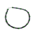 Amethyst and Green Jade Beaded Necklace with Sterling Silver Clasp Jewelry