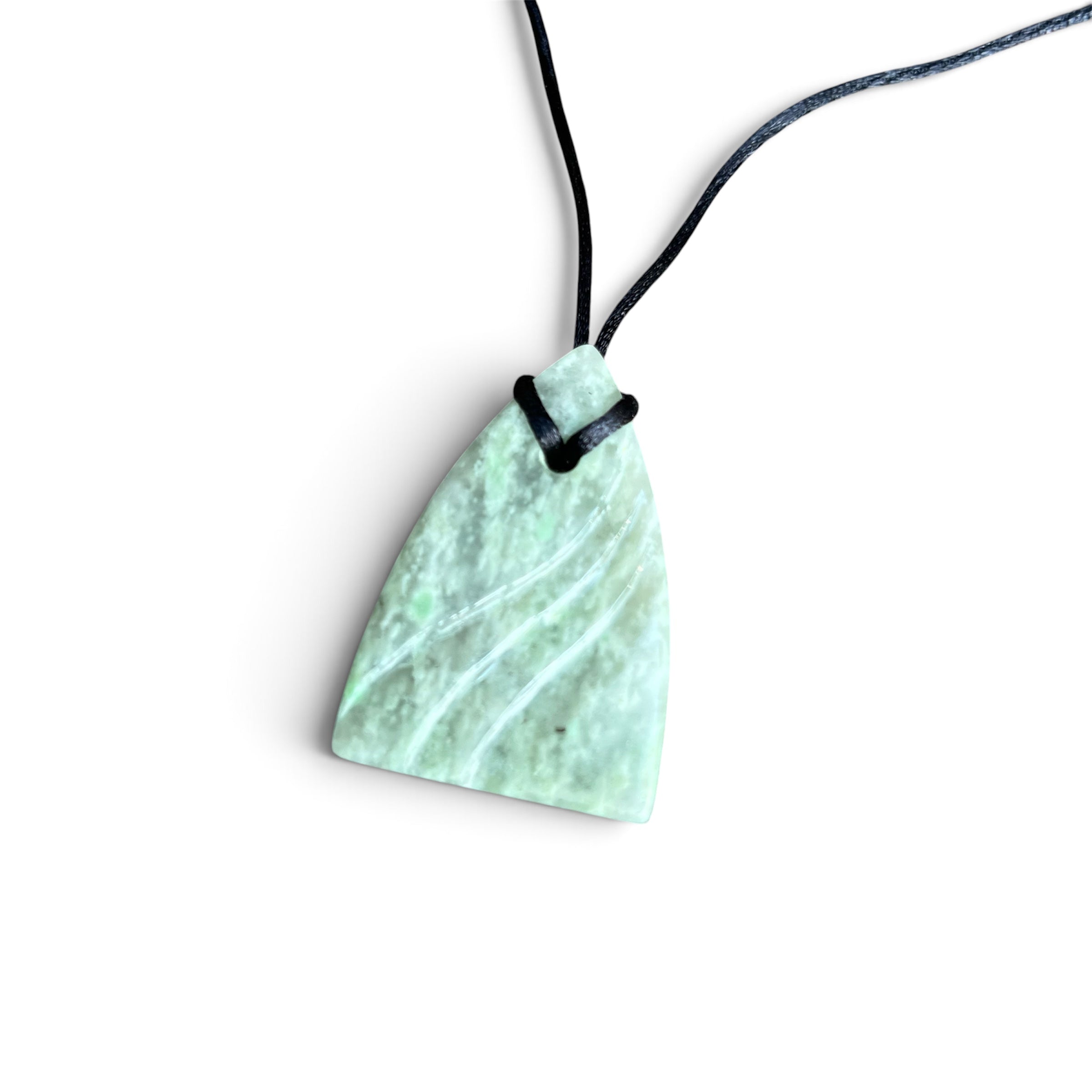 Hand Carved Green Guatemalan River Jade Pendant