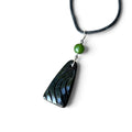 Black Jade Pendant from Big Sur, California with a Green Jade accent bead