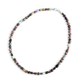 Tourmaline and Opal Beaded Necklace with Sterling Silver Clasp Jewelry
