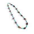 Turquoise and Purple Spiny Oyster Beaded Necklace with Sterling Silver Clasp Jewelry