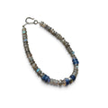 Labradorite and Tanzanite Beaded Bracelet with Sterling Silver Clasp Jewelry