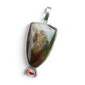 Morrisonite Jasper with Garnet in Silver Pendant